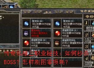 ����˽����ְҵ�ؼ��������ɱBOSS������ˢͼ����ģ�