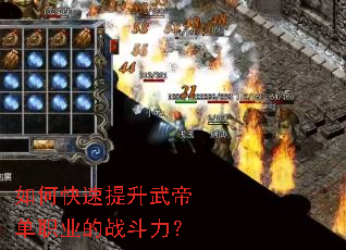 如何快速提升武帝单职业的战斗力? 如何快速提升武帝单职业的战斗力?