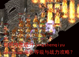 如何快速提升longshenqiyueweiduan角色等级与战力攻略? 如何快速提升longshenqiyueweiduan角色等级与战力攻略?