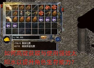 如何高效获取与使用强效太阳水以提升角色生存能力? 如何高效获取与使用强效太阳水以提升角色生存能力?